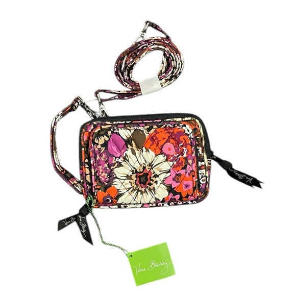 Vera Bradley Handbags - Vera Bradley Floral Quilted Wristlet and Crossbody Bag with Zebra Interior
